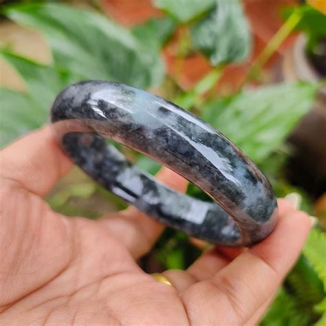 Jade Bangle Gray Purple Burmese Jadeite Genuine Good Texture Very ...
