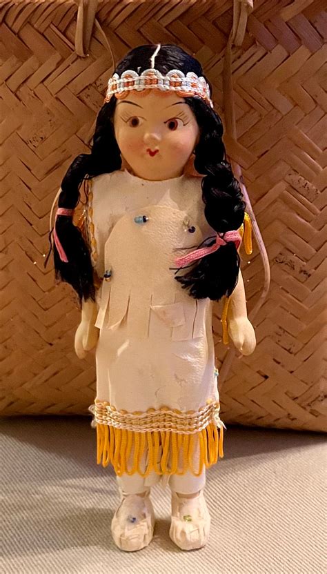 Vintage Porcelain Indian Native American Doll Made in Japan - Etsy