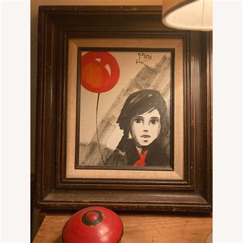 Vintage Red Balloon Painting - AptDeco