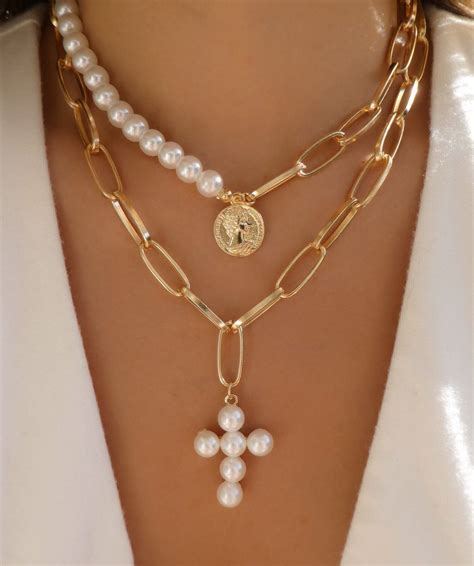 Pearl Necklace With Silver Cross Pendant at Gary Delariva blog
