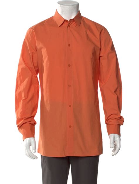 Bottega Veneta Long Sleeve Dress Shirt - Orange Dress Shirts, Clothing ...