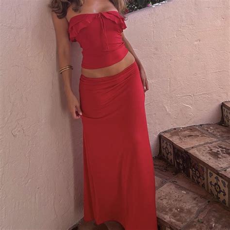 Stunning red two-piece set! *can be sold separately... - Depop