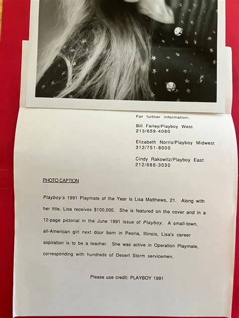 Lisa Matthews, Playboy Playmate, original vintage press headshot photo ...