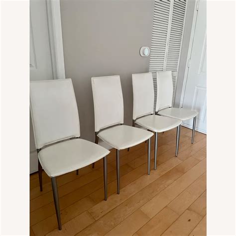 White Genuine Leather Dining Room Chairs at Paige Odriscoll blog
