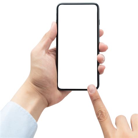 Hand holding phone mockup cutout, Png file 8534878 PNG