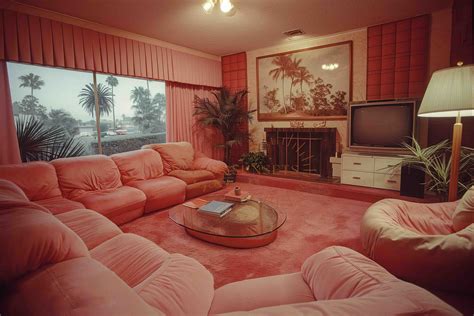 Room Template Mockup, Pink 1980's Retro Living Room Mockup, Templates ...