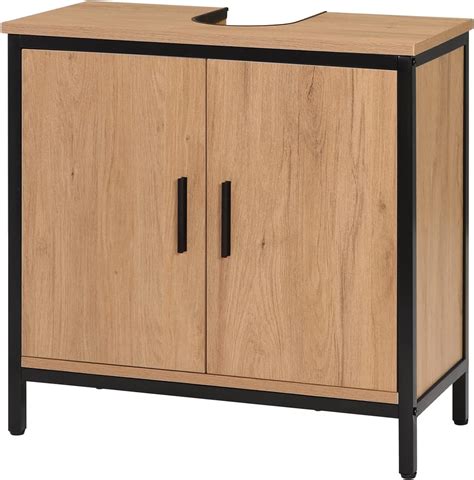 EUGAD Wastafelonderkast 60 x 60 x 30 cm, badkamerkast met in hoogte ...