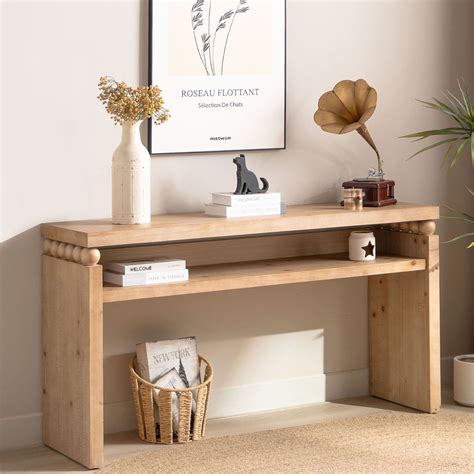 Latitude Run® 59in Console table, Modern rustic console table, Narrow ...