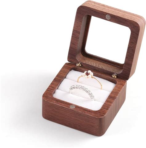 Amazon.com: CASEGRACE Wooden Ring Case - Ring Box for Wedding Ceremony ...