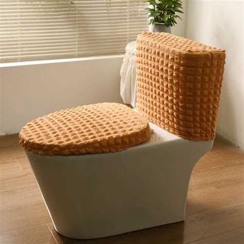 Lawor Fabric Toilet Lid Cover And Toilet Tank Cover Washable Toilet Seat Cover And Tank Lid ...