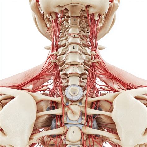 Human Cervical Spine Anatomy Labeled Nerves and Detailed Diagram | Premium AI-generated image