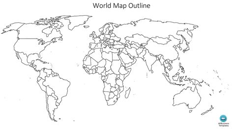 World Map Outline | Templates at allbusinesstemplates.com