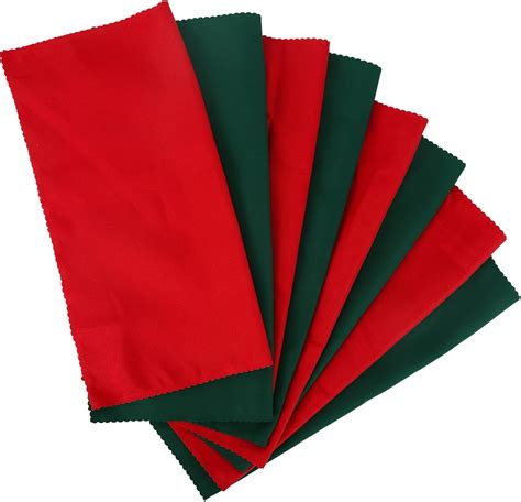 Christmas Cloth Napkins 8 Pcs Red and Green Reusable Napkins Table ...