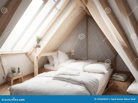 A Cozy Attic Bedroom with Slanted Ceilings, Skylights, and a Canopy Bed ...