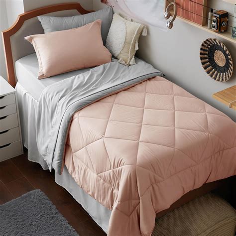 Amazon.com: Bedsure Blush Pink Twin XL Comforter Set - 5 Pieces ...