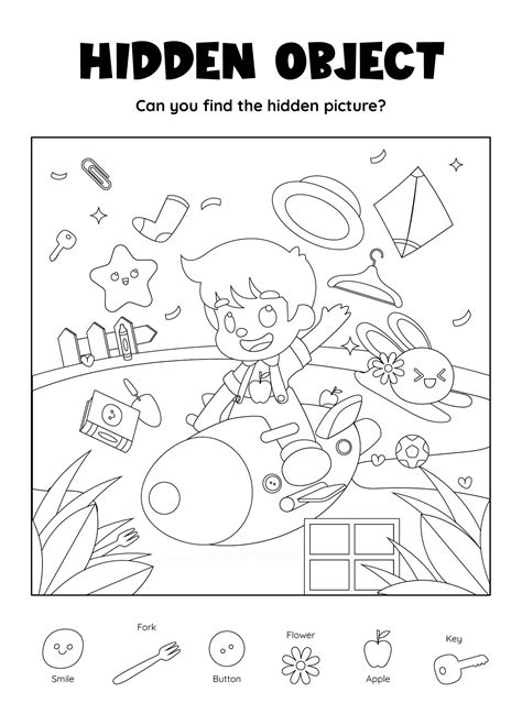 Hidden Object Printable Worksheets | Hidden objects, Find the hidden ...
