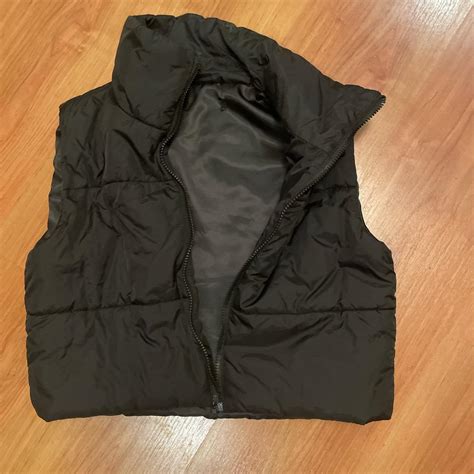black puffer vest - women's size small - worn a... - Depop