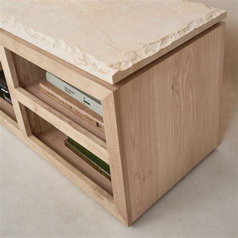 White Oak Sofita Marble Media Console 83" - Sleek Marble Top | House of ...