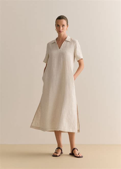 Yarn Dyed Linen Shift Dress | Woolworths.co.za