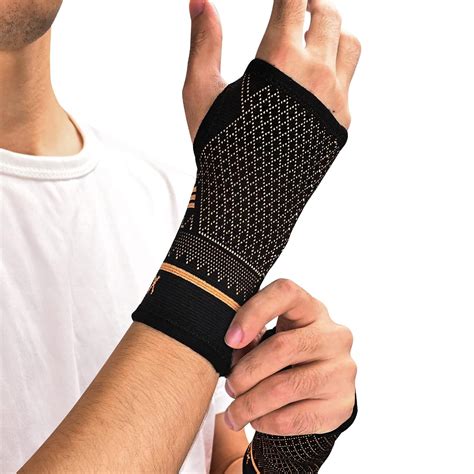 INDEEMAX Copper Wrist Compression Sleeve 1 Pair, Comfortable Hand Brace ...