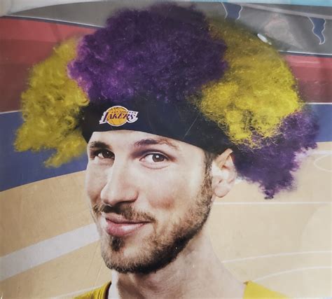 LA Lakers Bleacher FuzzHead Wig One Size Official NBA Product NIB curly ...