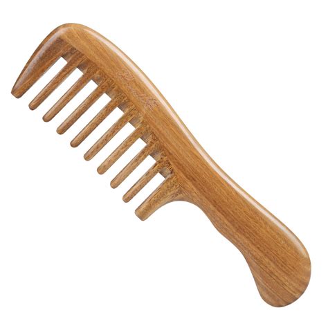 Breezelike Hair Comb for Detangling - Wide Tooth Wood Comb for Curly ...