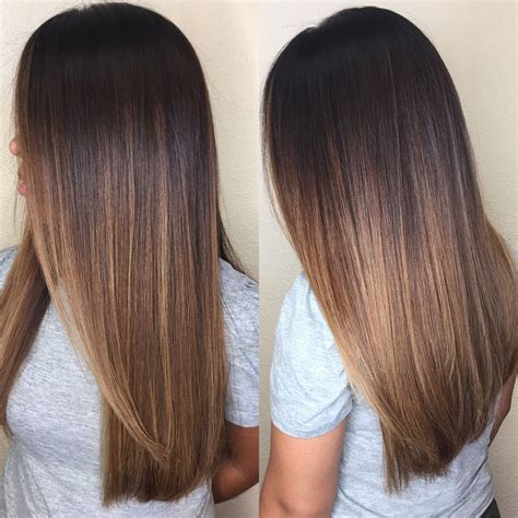 layered_hair Balayage caramel hair chocolate ombre dark brunette blonde ...