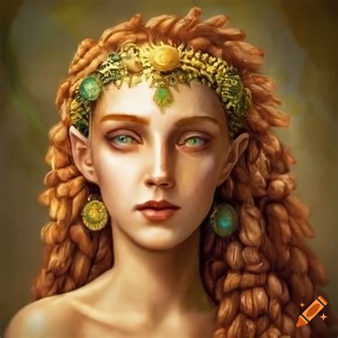 Painting of demeter, the goddess of harvest and agriculture