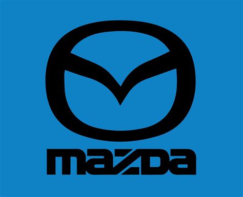 Mazda Logo Symbol Brand Car With Name Black Design Japan Automobile Vector Illustration With ...