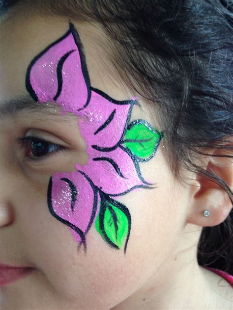 Pretty pink flower in 2025 | Face painting easy, Girl face painting ...