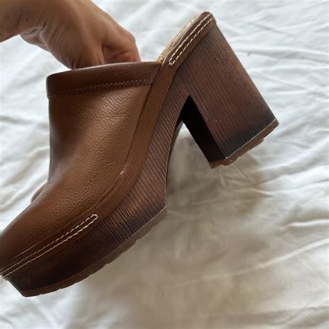 The cutest brown leather kork's heal clogs. These... - Depop