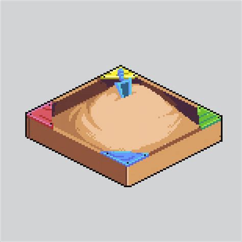 Pixel art illustration Children Sandbox. Pixelated Sandbox Kid ...