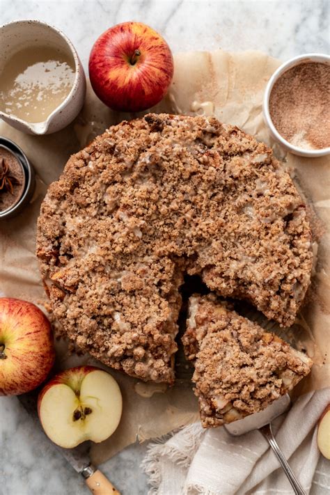 Moist Vegan Apple Crumb Cake with Cream Cheese Filling | The Banana Diaries