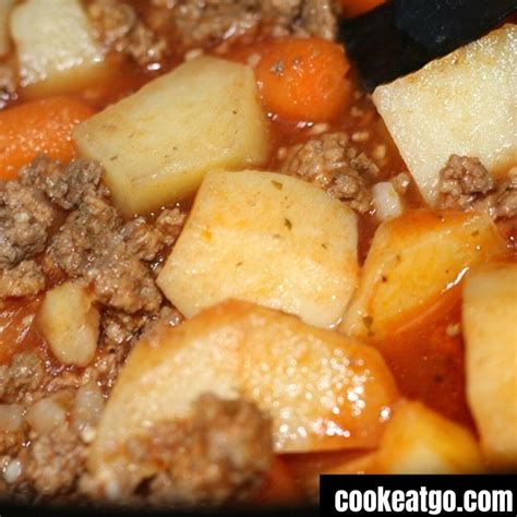 Easy Crock Pot Hamburger Stew Recipe - Cook Eat Go