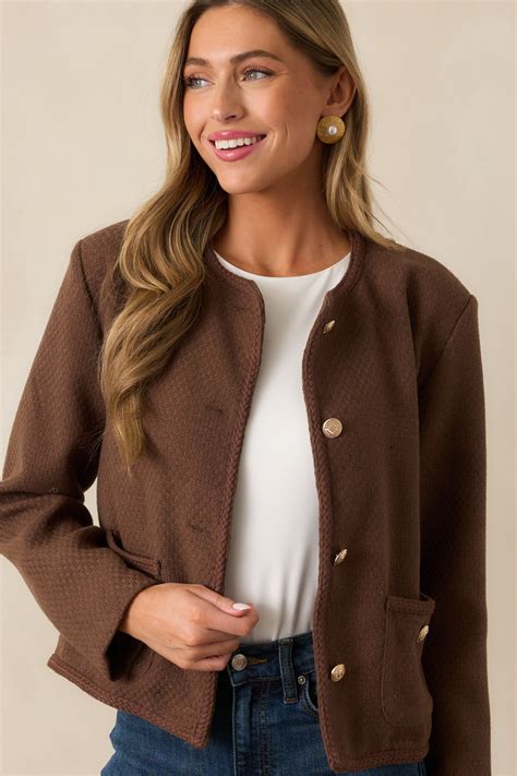 Cute Chocolate Brown Jacket - All Outerwear | Red Dress