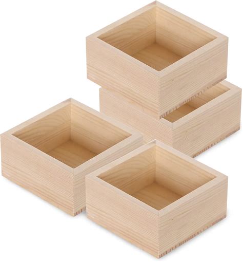 Amazon.com: Rustic Wooden Box Small Wooden Box,4 Pieces Small Wood ...