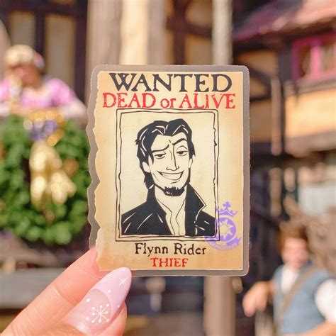 Flynn Rider Wanted Poster Tangled Transparent Sticker – Wish Upon Magic