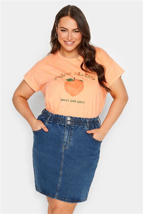 YOURS Plus Size Mid Blue Elasticated Waist Denim Skirt | Yours Clothing