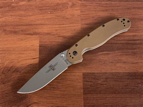 Ontario RAT Model 1 Folding Knife, D2 Plain Blade, Coyote Brown Nylon ...