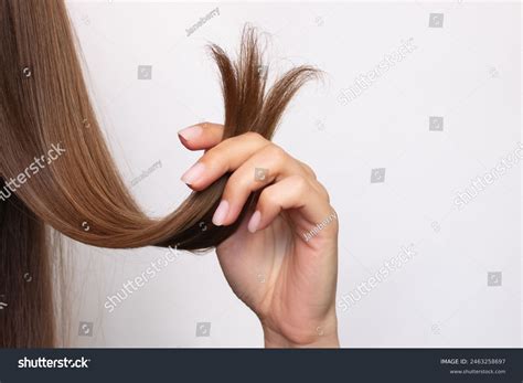 Woman Holds Her Hand Strand Hair Stock Photo 2463258697 | Shutterstock