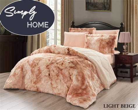 Tied-Dye Long Fluffy Winter Warm Plush PV Fleece Bedding Set China ...