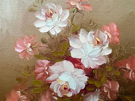 Robert Cox - Still Life of a Vase of Pink Red and White Roses by 20th ...
