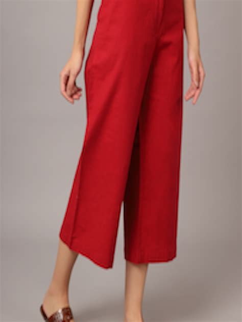 Buy Crozo By Cantabil Women Red Trousers - Trousers for Women 19331358 ...
