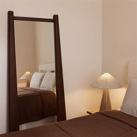 Artie Floor Mirror Timber Walnut | Artistic Modern Mirror by McMullin & co.