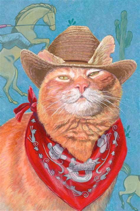 Tabby Cowboy Cat Canvas Print
