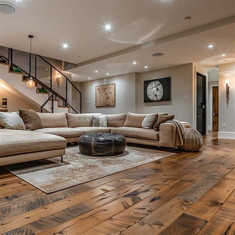 10 Stunning Basement Flooring Ideas with Engineered Hardwood • 333 ...
