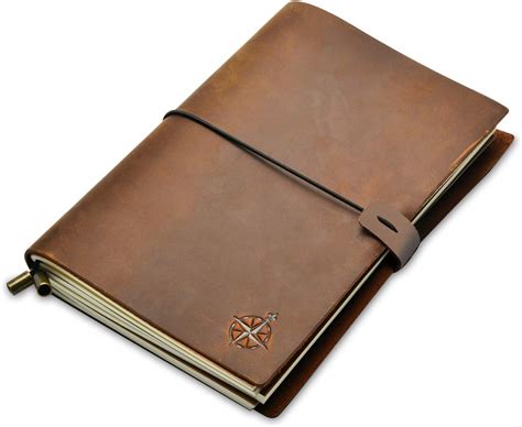 Wanderings A5 Travelers Notebook/Handcrafted Genuine Leather Journal - 6"x8.5"/15cmx22cm. This ...
