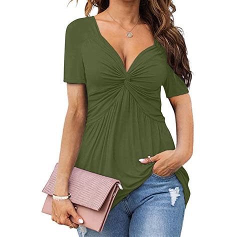 Summer Saving Clearance 2024! POTETI Plus Size Tee Shirts for Women ...