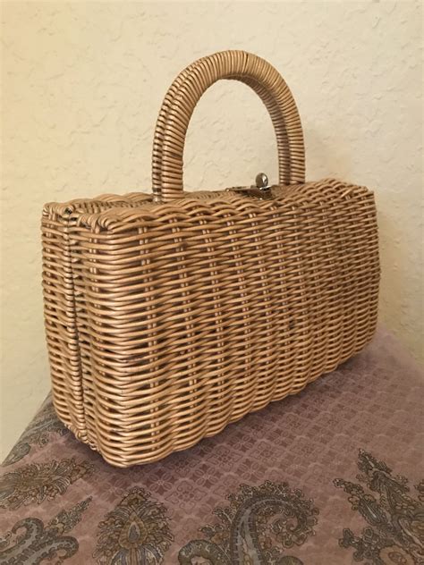 Vintage Magid Woven Wicker Box Purse Made in Hong Kong | Etsy | Wicker ...