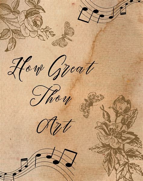 How Great Thou Art Hymn Digital Art Inspirational Lyric Design ...